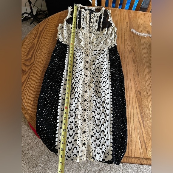 Bequile by BYRON LARS Anthro Lasercut Black Cream Bodycon Dress Sz 4 - Picture 8 of 15